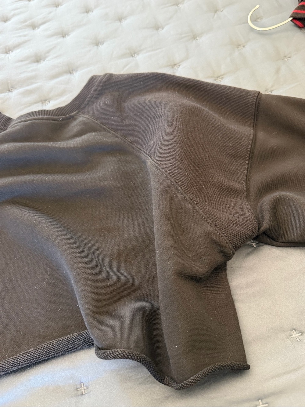 naked wardrobe black sexy cropped top crewneck sweatshirt